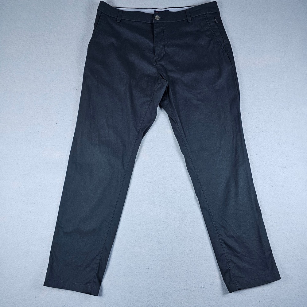 Birddogs Stretch Khaki Pants Mens 34x28 Black Performance Chino Zipper Pockets